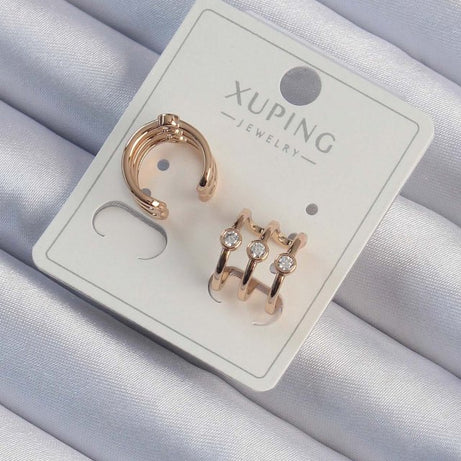 Xuping Rose Renk Zirkon Taşlı Earcuff Küpe