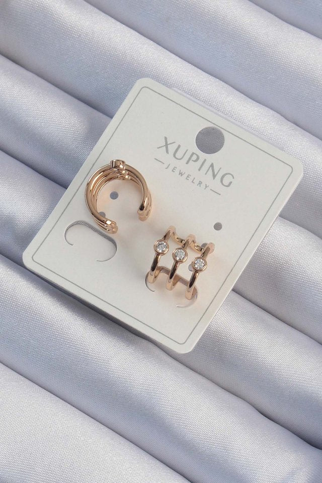 Xuping Rose Renk Zirkon Taşlı Earcuff Küpe