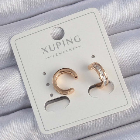 Xuping Rose Renk Zirkon Taş Kaplama Earcuff Küpe