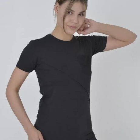 File Cepli Slim Fit T-shirt - Siyah