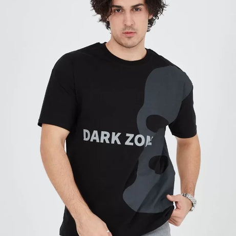 Erkek Baskılı T-Shirt - Siyah