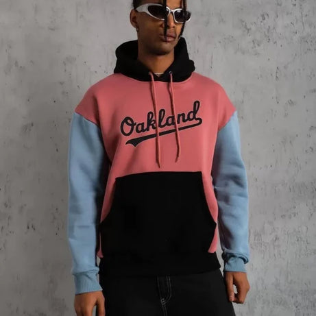 Erkek Çok Parçalı Kapüşonlu Sweatshirt - Gül Kurusu