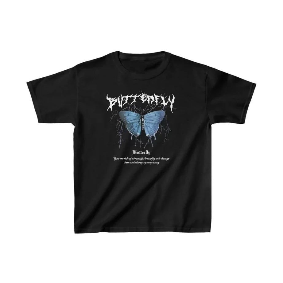 Çocuk Kız Baskılı T-Shirt - Siyah