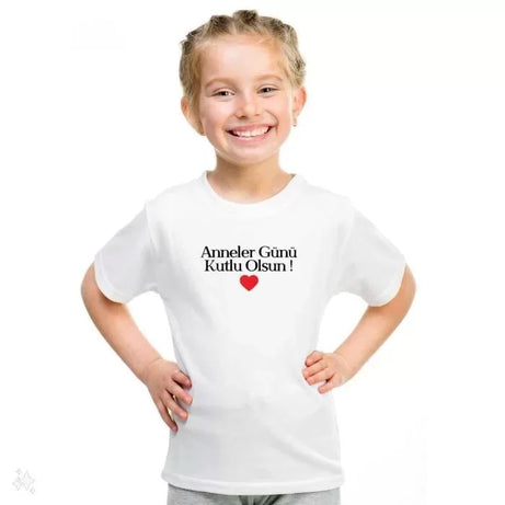 Unisex Çocuk Baskılı T-Shirt - Beyaz