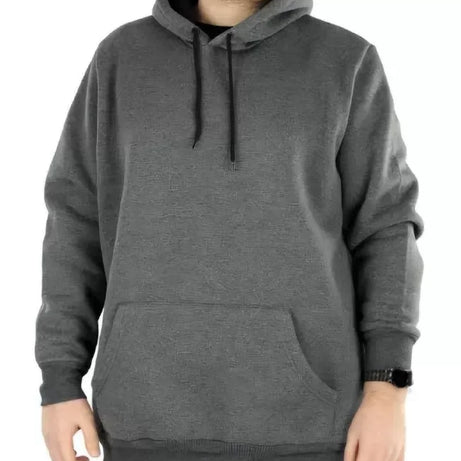 Erkek Uzun Kol Kapşonlu Basic Sweatshirt Hoodie - Füme