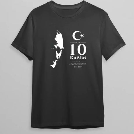 10 Kasım Atatürk Baskılı T-shirt - Siyah