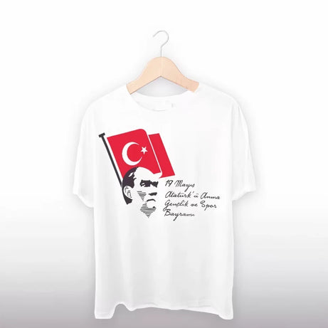 19 Mayıs 20/1 Baskılı T-shirt - Beyaz