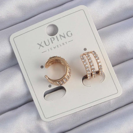 Xuping Rose Renk Sıralı Zirkon Taşlı Earcuff Küpe