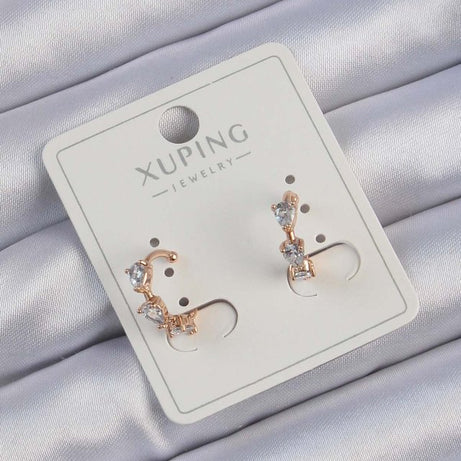 Xuping Rose Renk Damla Zirkon Taşlı Earcuff Küpe