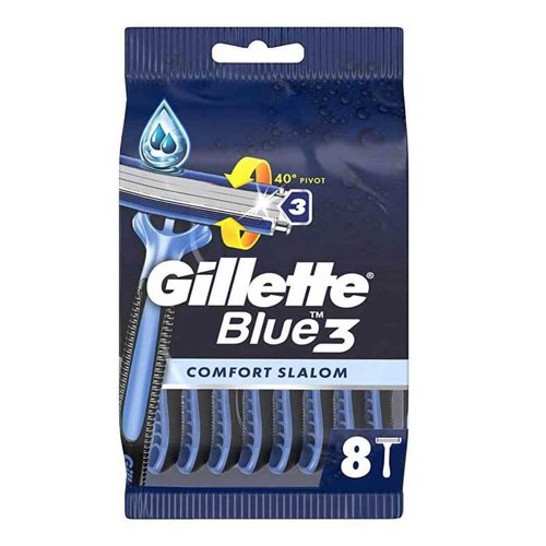 YENİ Gillette Blue3 Comfort Slalom Kullan At Tıraş Bıçağı 8li